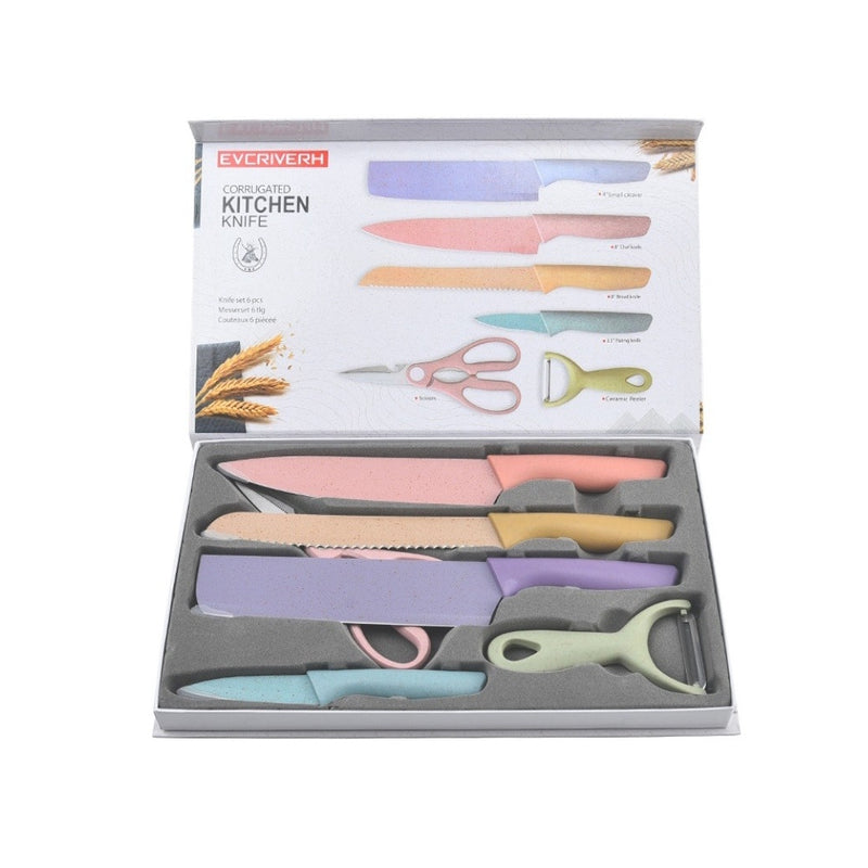 Conjunto de Facas de Cozinha em Cor Pastel