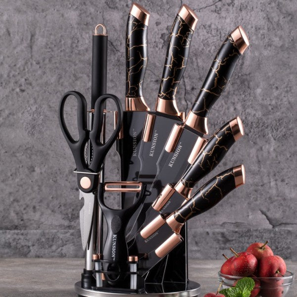 Conjunto de Facas de Cozinha Premium com Suporte Rotativo