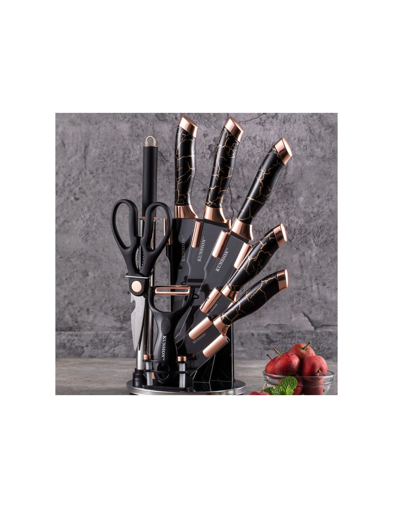 Conjunto de Facas de Cozinha Premium com Suporte Rotativo