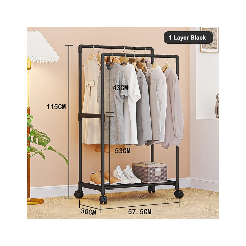 Organizador de Roupas Multifuncional com Rodas e Prateleiras