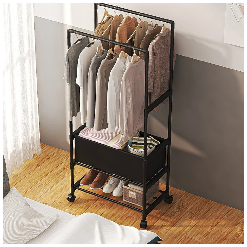 Organizador de Roupas Multifuncional com Rodas e Prateleiras